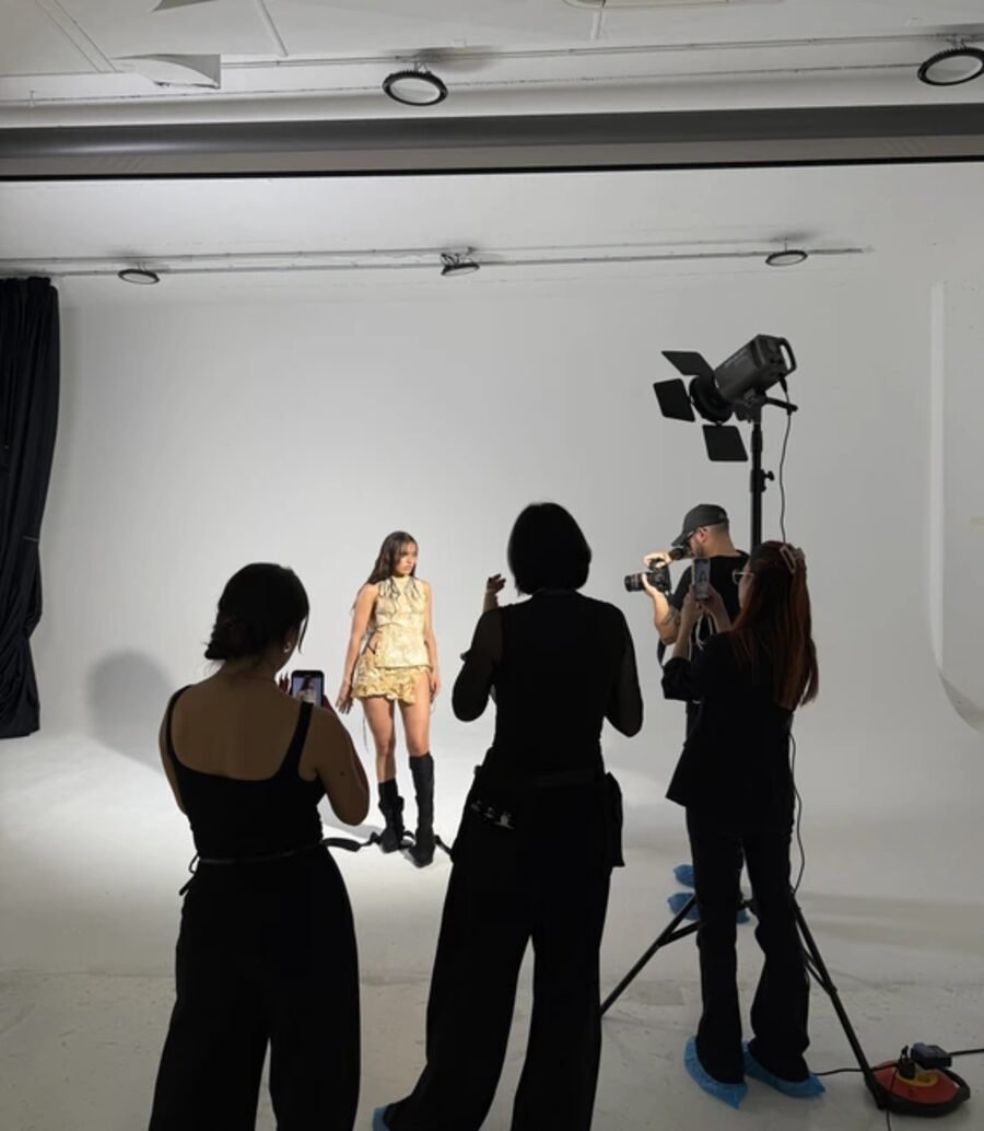 On-set at the Lene Ma Rue cover shoot